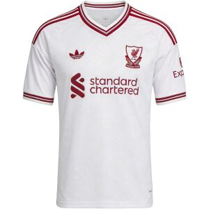 Mens Liverpool Away Jersey 2026/27 white shirt with burgundy striped collar front view