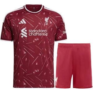 Mens Liverpool Home Jersey 2026/27 red shirt with pictured matching shorts front view