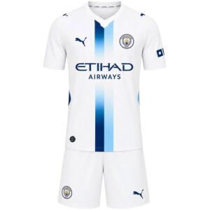 Kids Manchester City Third Jersey Kit 2026/27 white shirt and shorts set front view