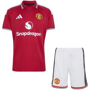 Mens Manchester United Home Jersey 2026/27 red shirt with pictured white shorts front view