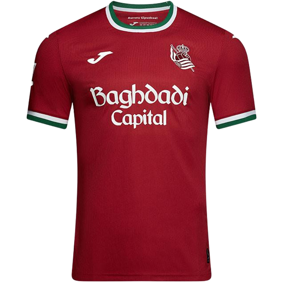 Mens Real Sociedad Third Jersey 2026/27 Deep red Real Sociedad third jersey with white and green collar trim front view