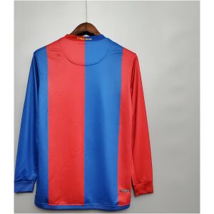 Mens Barcelona Retro Long Sleeve Home Jersey 2006/07 rear view showing long sleeves and FCBarcelona collar embroidery