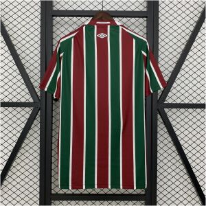 Mens Fluminense Home Jersey 2025/26 rear view showing continuous vertical stripes and Umbro back logo