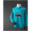 Mens Santos Second Retro Long Sleeve Away Jersey 2012/13 front view in turquoise with Banco BMG sponsor