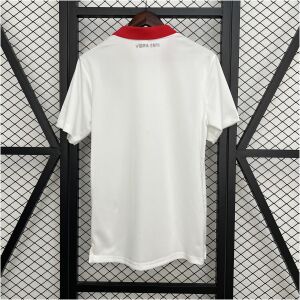 Mens Osasuna White Polo 2025/26 rear view showing tailored white back and silver VIBRA ENTI embroidery