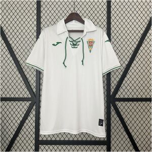 Mens Cordoba 70th Edition white Anniversary Jersey 2024/25 front view showing green lace-up collar and historic crest