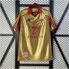 Mens Benfica Retro Away Jersey 1998/99 front view in gold with red collar
