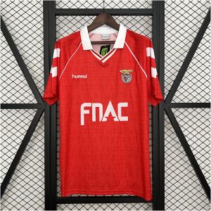 Mens Benfica Retro Home Jersey 1990/91 front view in red with white collar