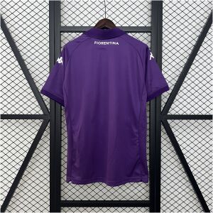 Mens Fiorentina Home Jersey 2024/25 purple shirt rear view showing white Fiorentina collar text