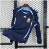 Mens World Cup Argentina Retro Long Sleeve Away Jersey 2006 navy blue shirt front view with Teamgeist panels and two-star AFA crest