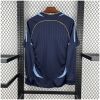 Mens World Cup Argentina Retro Long Sleeve Away Jersey 2006 Mens World Cup Argentina Retro Long Sleeve Away Jersey 2006 navy blue shirt rear view with tonal pinstripes and gold back yoke piping