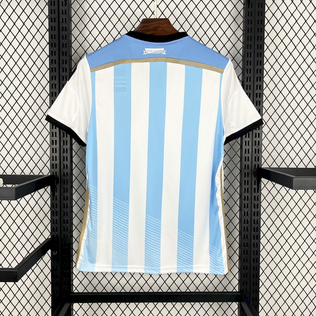 Mens World Cup Argentina Retro Home Jersey 2014 Mens World Cup Argentina Retro Home Jersey 2014 back view detail