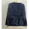 Mens Argentina Blue Windbreaker 2025 navy blue coach jacket rear view with cream collar, cream waistband, and raglan sleeves