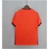 Mens World Cup England Away Jersey 2022 orange shirt rear view with geometric collar trim and side stripes