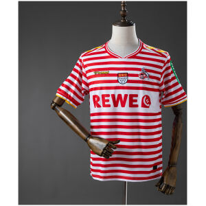 Mens Koln Carnival Jersey 2025/26 Mens Koln Carnival Jersey 2025/26 front view displaying red and white hoops and city coat of arms