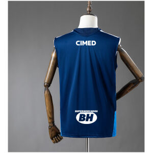 Mens Cruzeiro All sponsors Blue Training Kit Singlet 2026/27 navy training singlet back view with CIMED and Supermercados BH logos