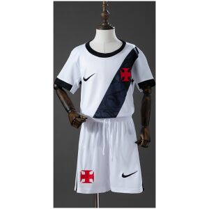Kids Vasco da Gama Away Kit 2026/27 white shirt with black sash and matching shorts front view