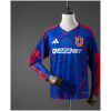 Mens Club Universidad de Chile Long Sleeve Home Jersey 2026 front view in blue with red lines and U crest