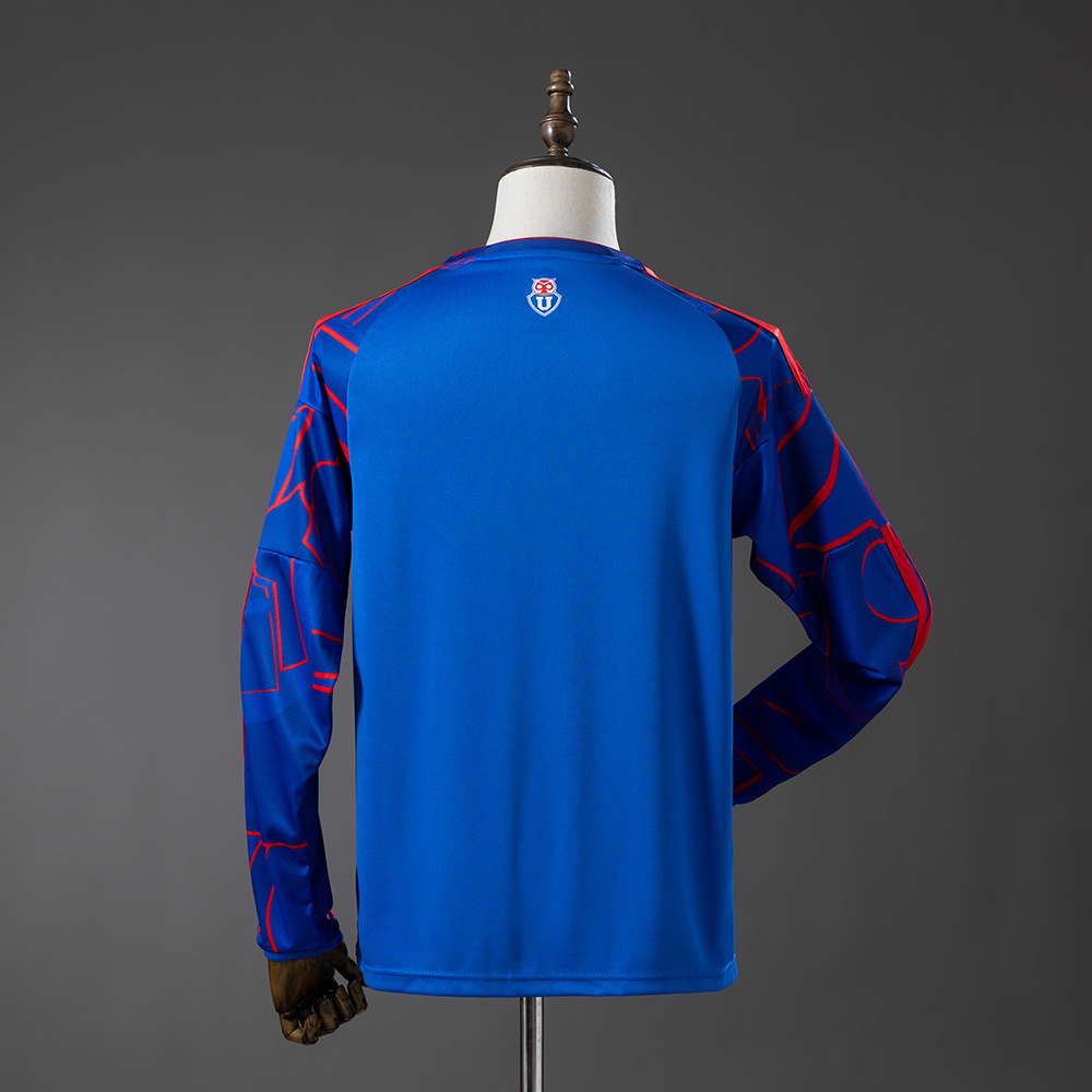 Mens Club Universidad de Chile Long Sleeve Home Jersey 2026 Mens Club Universidad de Chile Long Sleeve Home Jersey 2026 rear view showing Chuncho owl neck emblem and long sleeves