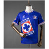 Mens Cruz Azul Retro Home Jersey 1998 front view in royal blue with white henley collar and Cemento Cruz Azul sponsor