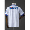Mens Cruz Azul Retro Away Jersey 1998 Mens Cruz Azul Retro Away Jersey 1998 rear view in white with tonal jacquard print and blue rectangular Pepsi banner