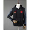 Mens Colo Colo Sweatshirt 2026/27 front view in black fleece with neon orange crest, adidas logo, and kangaroo pocket