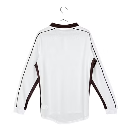 Mens St. Pauli Retro Long Sleeve Home Jersey 1999/20 Mens St. Pauli Retro Long Sleeve Home Jersey 1999/20 white back view with brown trim