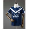 Mens Girondins de Bordeaux S Retro Home Jersey 1996/97 front view in navy blue with white chest chevron and Waiti sponsor