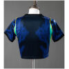 Womens Brazil Style Home Crop Top 2026-Blue Womens Brazil Style Home Crop Top 2026 rear view showing cropped athletic cut and yellow seam piping