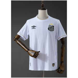 Front view of Mens Santos Home Jersey 2026/27 in white with crowned crest and gold trim