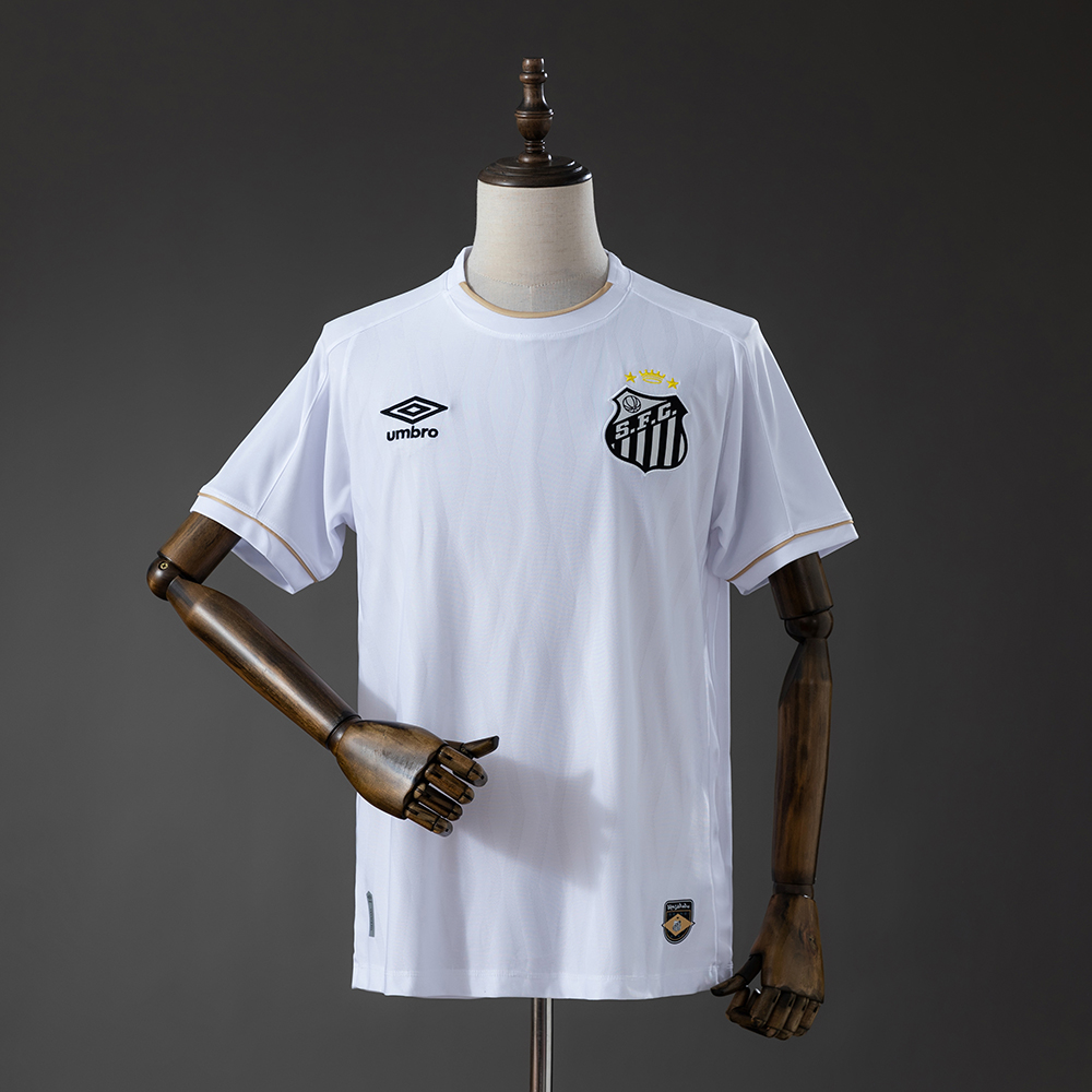 Mens Santos Home Jersey 2026/27 Front view of Mens Santos Home Jersey 2026/27 in white with crowned crest and gold trim