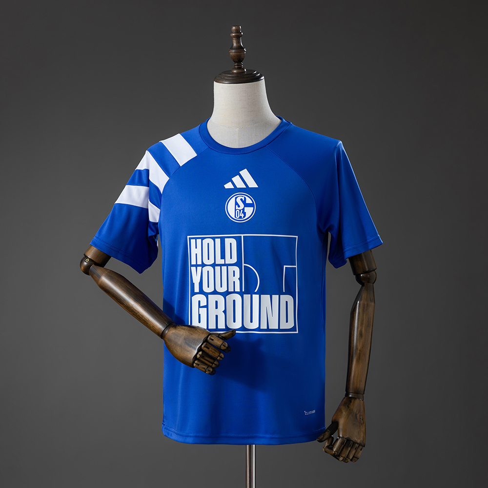 Mens Schalke 04 Statement Jersey 2026/27 Mens Schalke 04 Statement Jersey 2026/27 front view in royal blue with HOLD YOUR GROUND graphic and center crest