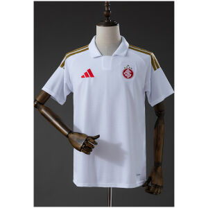 Mens Internacional Away Jersey 2026/27 Front view of Mens Internacional Away Jersey 2026/27 in white with gold stripes and red crest