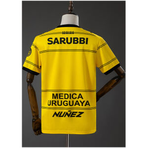 Rear view of Mens Club Atlético Peñarol Away Jersey 2026/27 showing locomotive emblem and sponsors