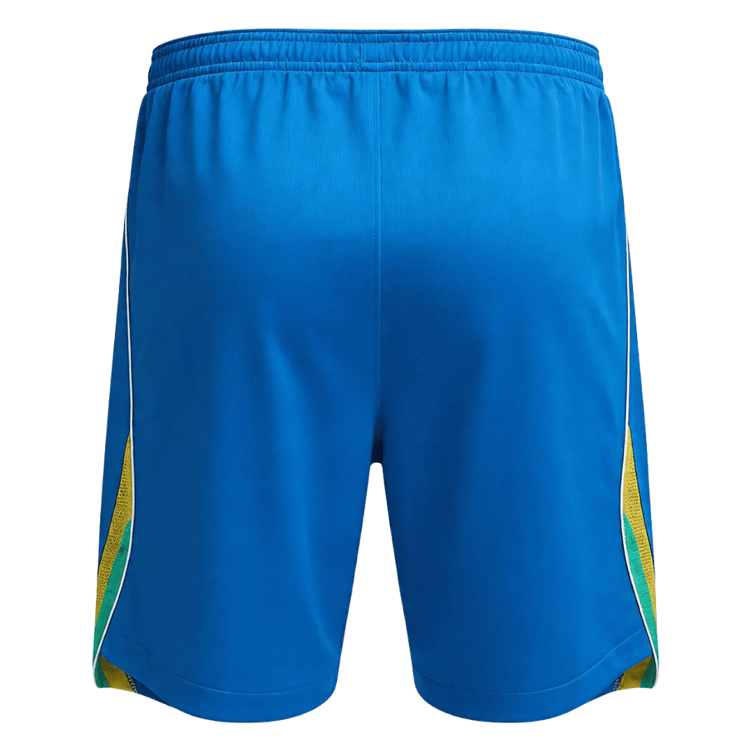 Mens Brazil Home Shorts 2026 Rear view of Mens Brazil Home Shorts 2026 showing solid royal blue back and side panel inserts