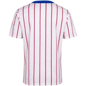 Mens Chelsea Retro Away Jersey 1992/94 rear view showing full vertical red pinstripes and royal blue collar band