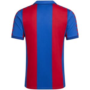 Mens Barcelona Retro Home Jersey 1980/82 rear view displaying vertical Blaugrana stripes and Meyba shoulder tape