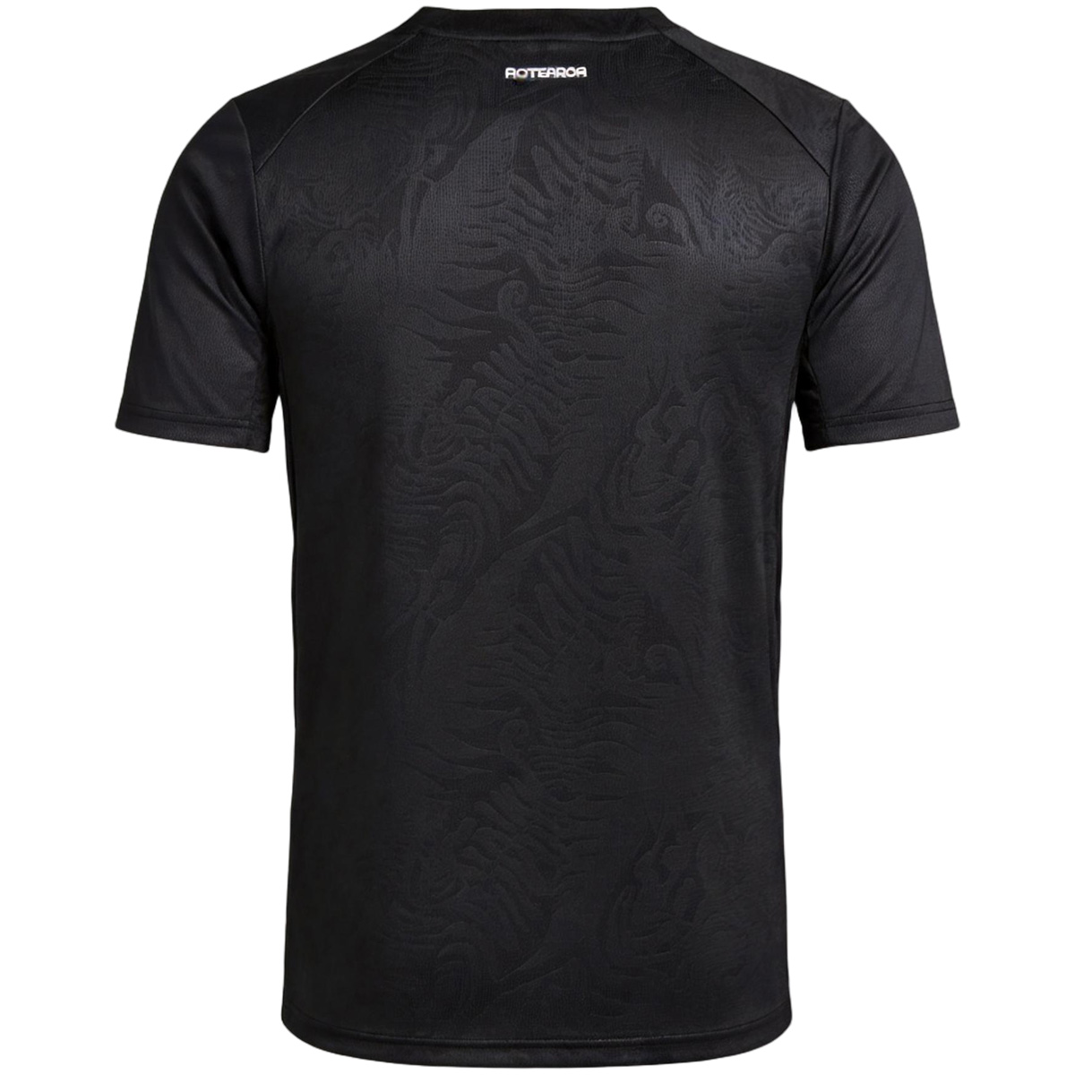 Mens New Zealand Home Jersey 2026 Rear view of Mens New Zealand Home Jersey 2026 showing embossed texture and AOTEAROA text