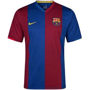 Mens Barcelona Retro Home Jersey 2006/07 front view showing half-and-half Blaugrana split design and embroidered crest