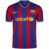 Mens Barcelona Retro Home Jersey 2009/10 front view in Blaugrana stripes featuring UNICEF sponsor and Nike Swoosh