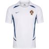 Mens Portugal Retro Away Jersey 2002 white shirt front view with blue side panels and FPF crest
