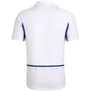 Mens Portugal Retro Away Jersey 2002 white shirt back view with wing collar and blue seam detail