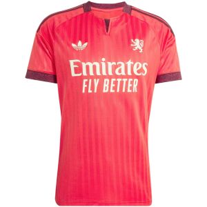 Mens Olympique Lyonnais Away Jersey 2026/27 front view in coral with damask trim