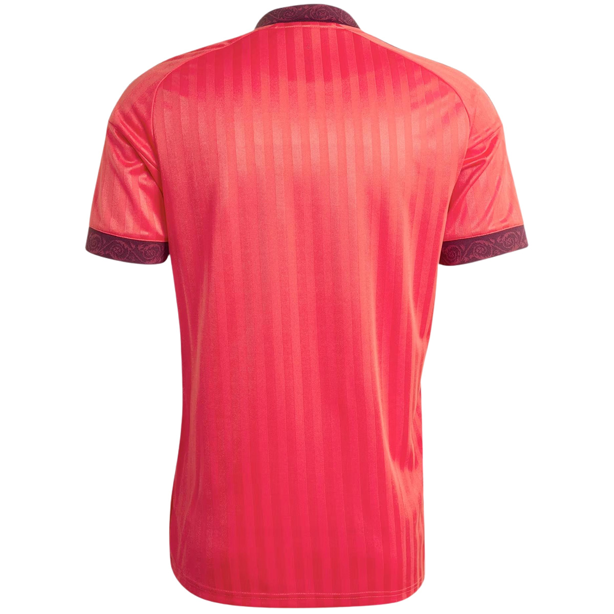 Mens Olympique Lyonnais Away Jersey 2026/27 Mens Olympique Lyonnais Away Jersey 2026/27 back view showing vertical pinstripes and damask collar