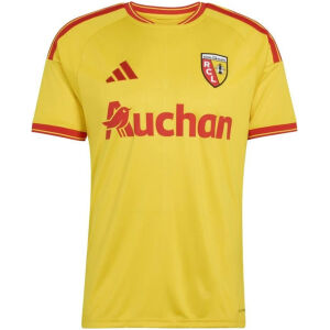 Mens RC Lens Home Jersey 2026/27 front view in golden yellow with red trims and Auchan sponsor