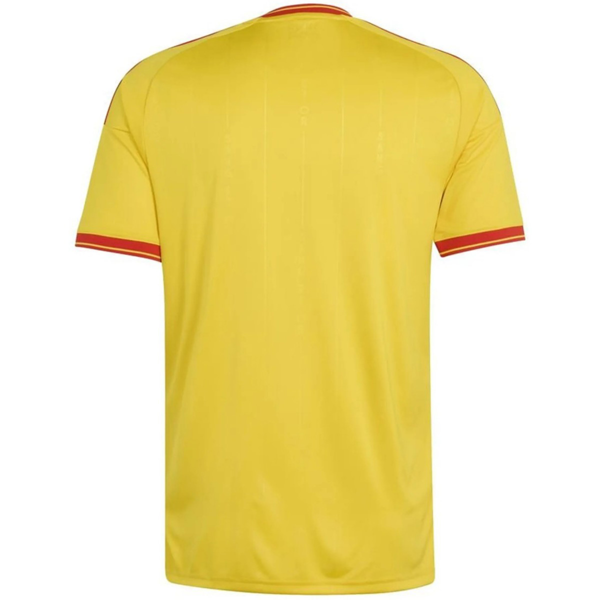 Mens RC Lens Home Jersey 2026/27 Mens RC Lens Home Jersey 2026/27 back view showing yellow pinstriped fabric and red cuff piping