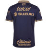 Mens Pumas UNAM Home Jersey 2026/27 navy shirt back view with gold sponsors and neck slogan