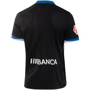 Mens Deportivo La Coruña Away Jersey 2026/27 black shirt back view with white ABANCA sponsor logo