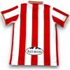 Mens Sporting Gijon Home Jersey 2026/27 Mens Sporting Gijon Home Jersey 2026/27 striped shirt back view with Central Lechera Asturiana logo