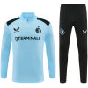 Mens Feyenoord Half-zip Light Blue Training Kit Suit 2026/27 light blue top and black pants front view